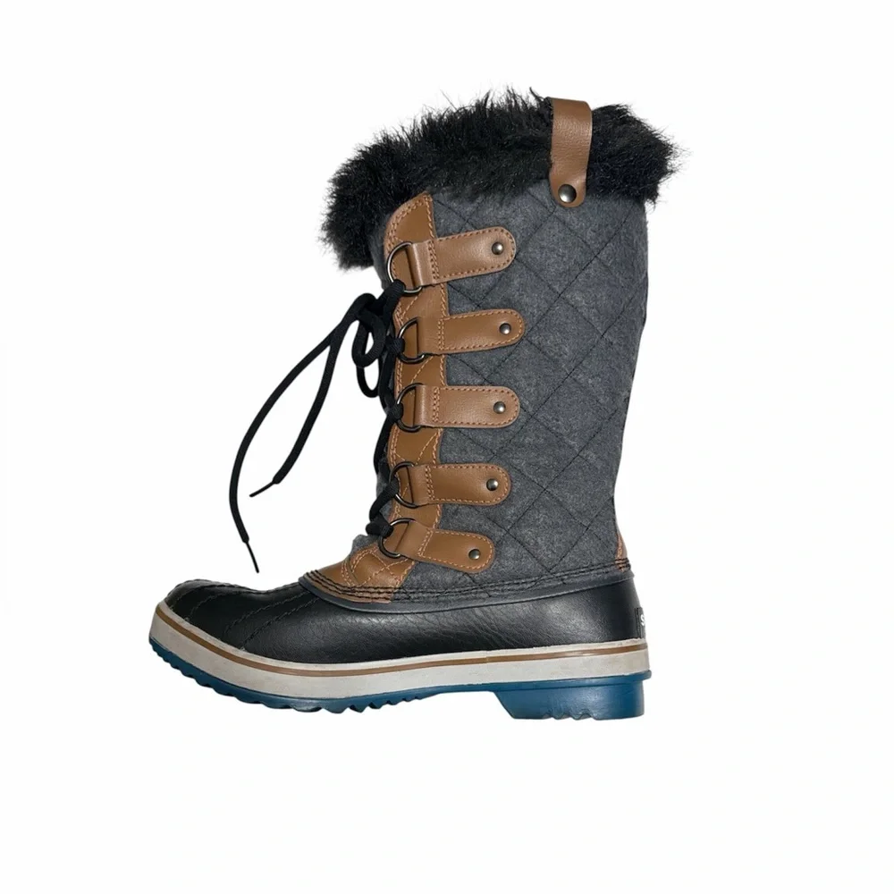 Sorel Tofino II Quilted Felt Waterproof Winter Boots Fur Trim Size 6.5